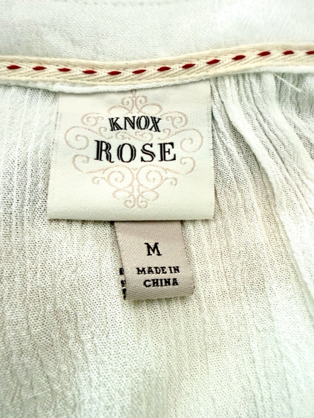 Knox Rose White Boho Embroidered Tassel dress size M - Picture 5 of 5